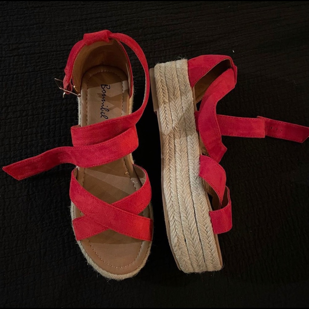 Red sandals size 8.5 
Never worn